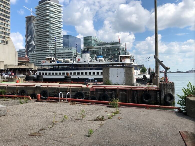 A Toronto Island ferry docked at Jack Layton Ferry Terminal Tuesday, Aug. 23. The city says the current ferries are between 61 and 114 years old and are beyond the average industry lifespan.