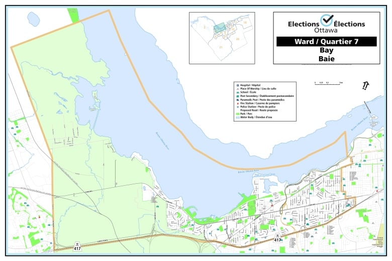 A map shows the boundaries of Ward 7 Bay.