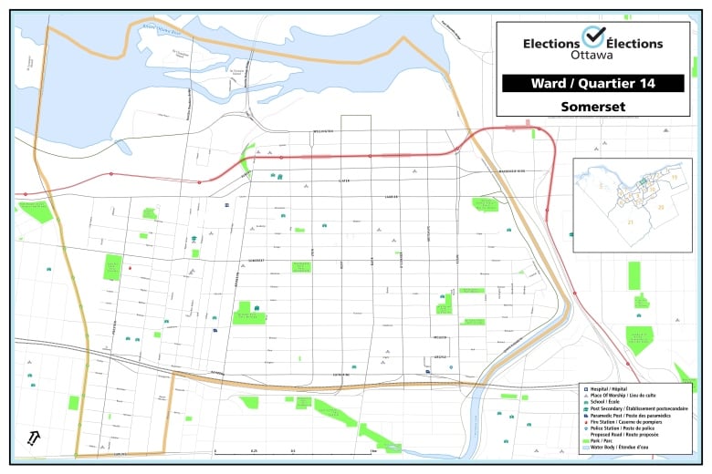 A map shows the boundaries of Ward 14 Somerset.