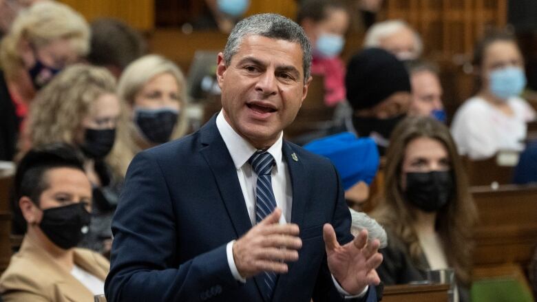 A man speaks in Canadian parliament.