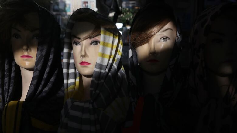 Mannequins wearing hijabs