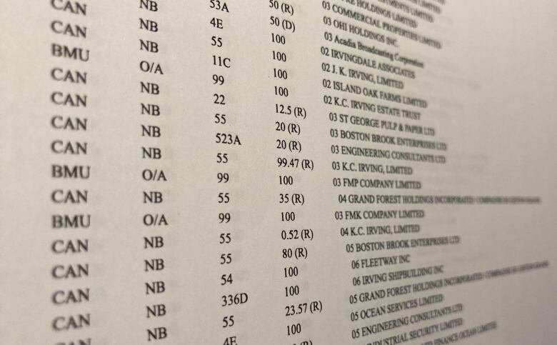 An image of a paper showing companies from a database, with some companies listed as 