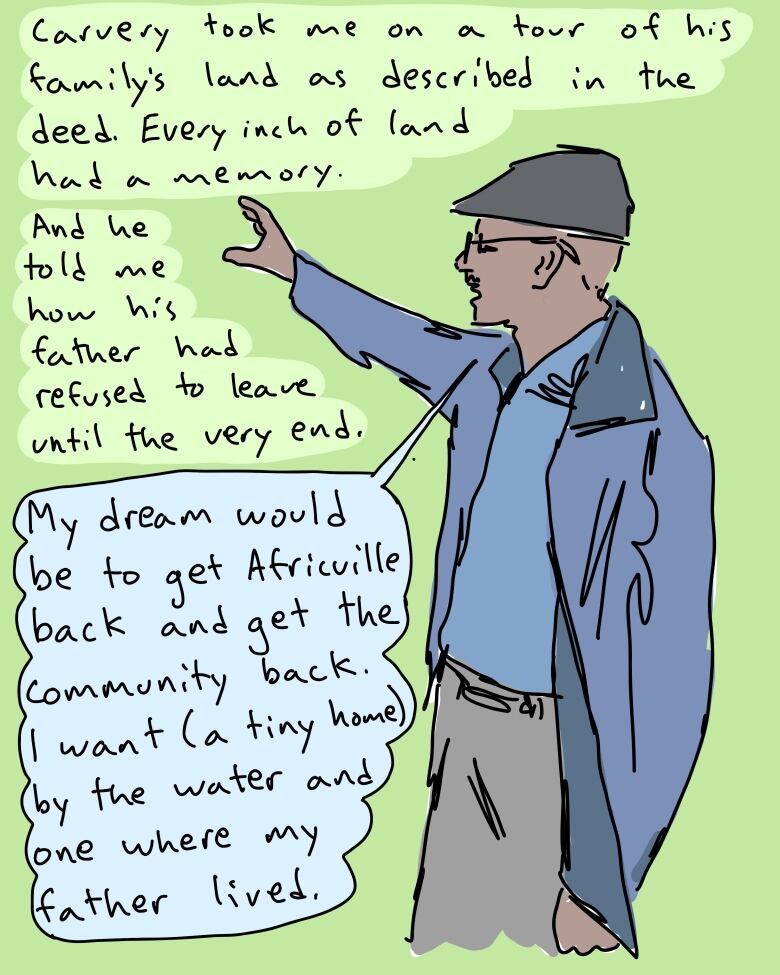 A graphic image of an older Black man with his arm outstretched. The text reads 