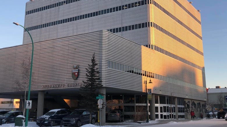 Large imposing building in soft light.