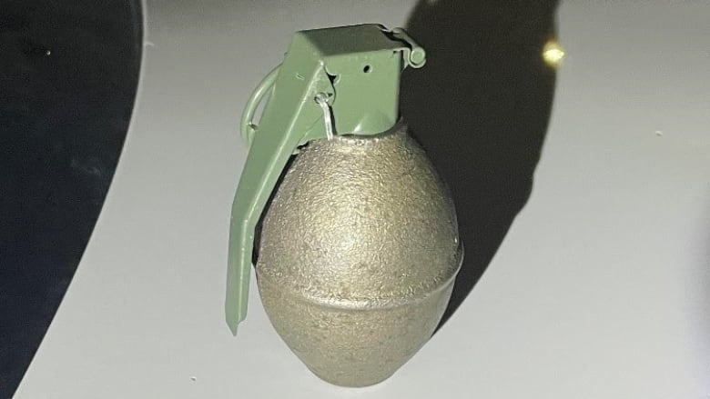 A photo of a grenade