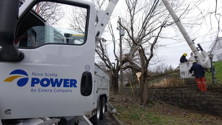 the door of a nova scotia power truck