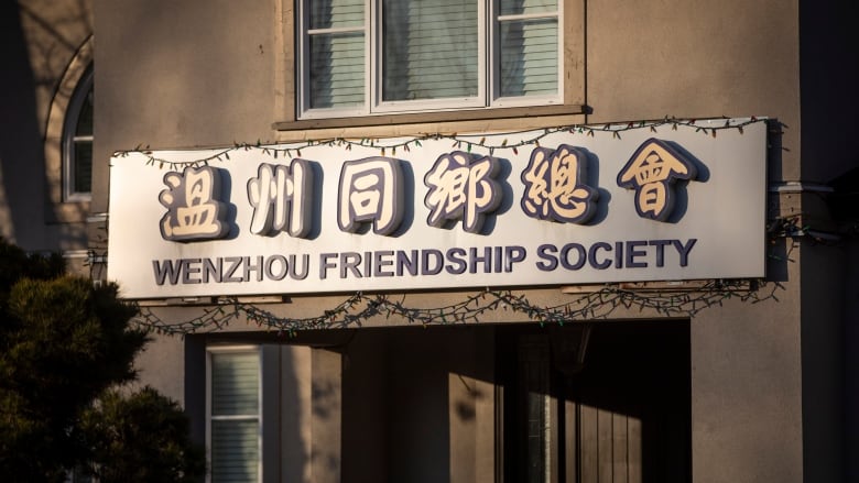 A sign on a building reading 'WENZHOU FRIENDSHIP SOCIETY