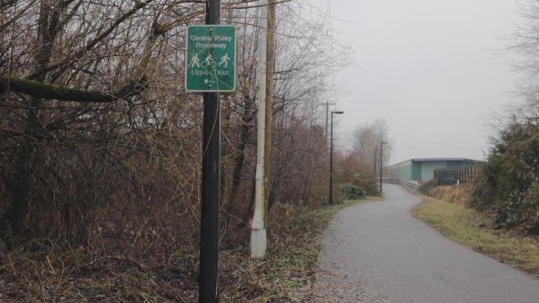 A bike path through a forested area.