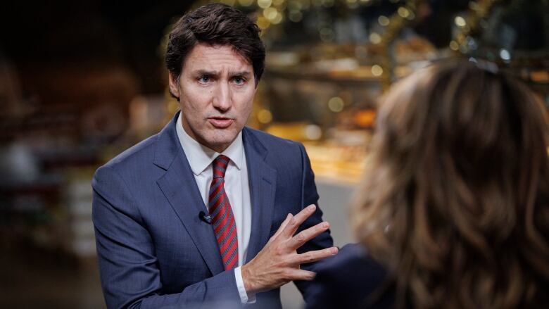 Prime Minister Justin Trudeau speaks with Rosemary Barton