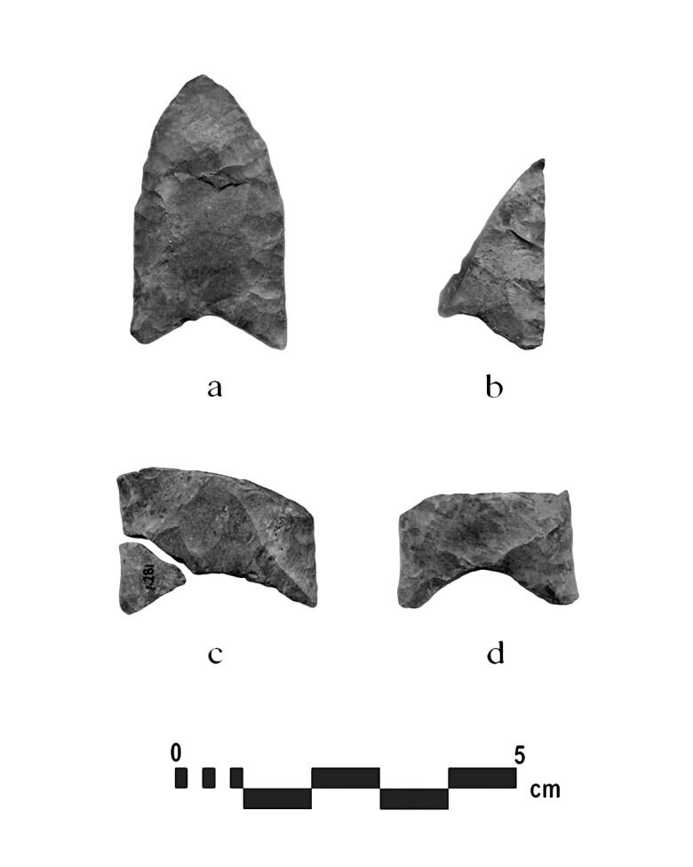 Four 13,000 year old tools, made of stone. 