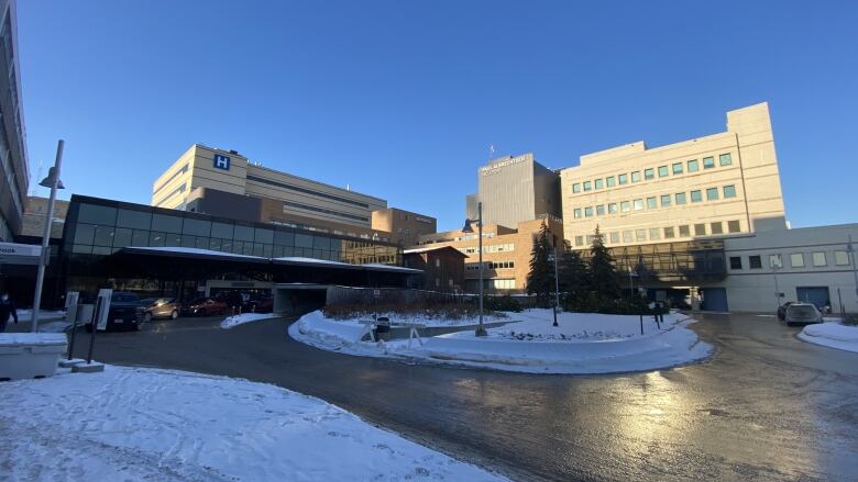 Buildings in the winter.