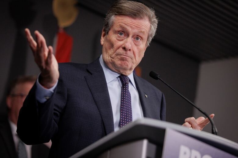 Mayor John Tory announces up to $2 billion in housing related spending as part of Torontos 2023 budget during a press conference at city hall on Jan. 5, 2023.