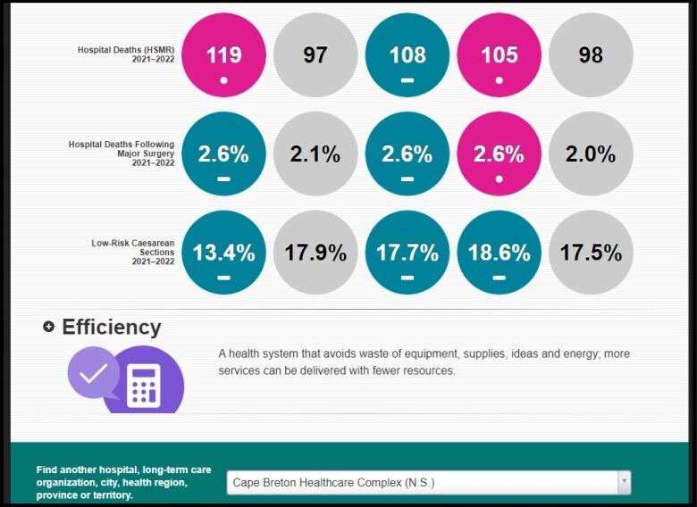 A chart shows the hospital standardized mortality ratios for Cape Breton hospitals compared to others in Nova Scotia and Canada.