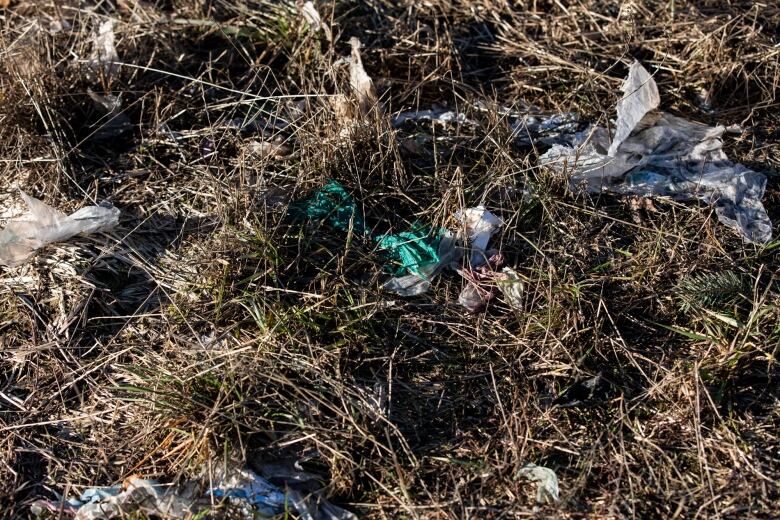 Residents say garbage blown from the waste piles has littered a neighbouring property.