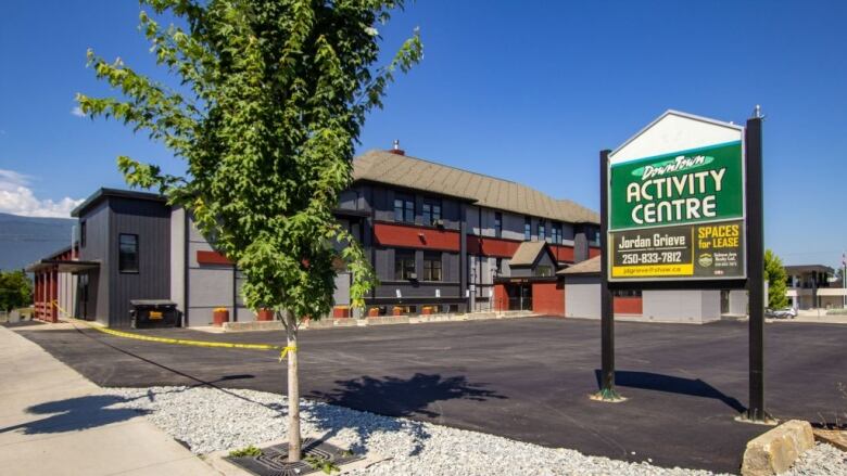 A building with a sign written 'Downtown Activity Centre.'