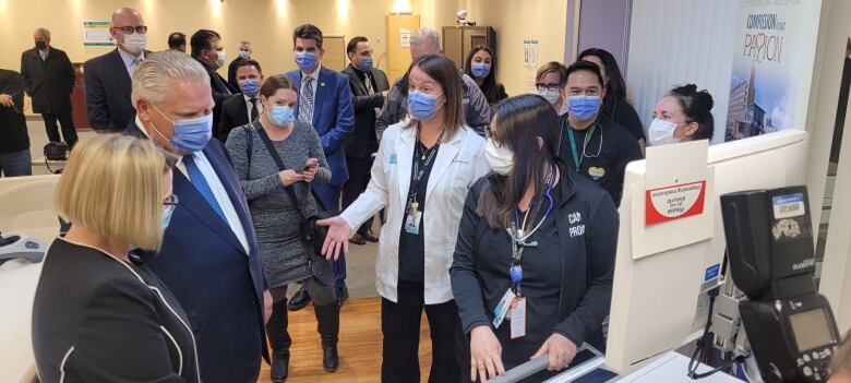 Doug Ford with hospital staff.