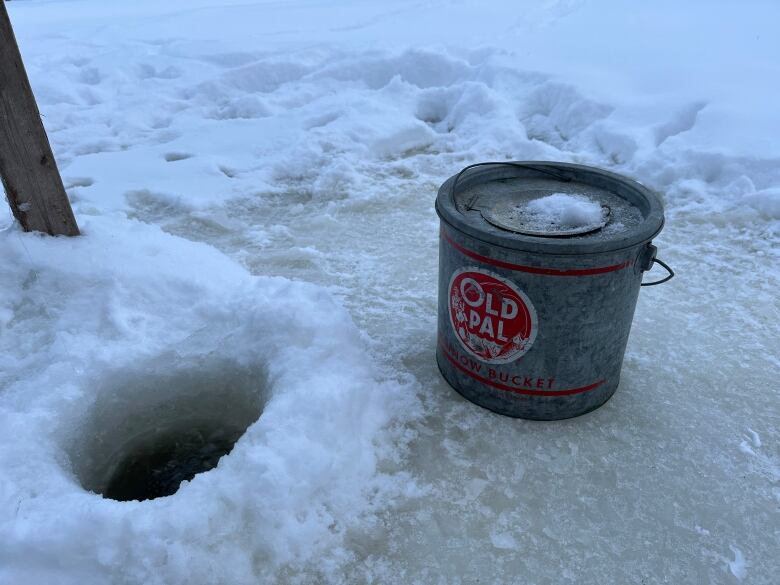 bucket on ice