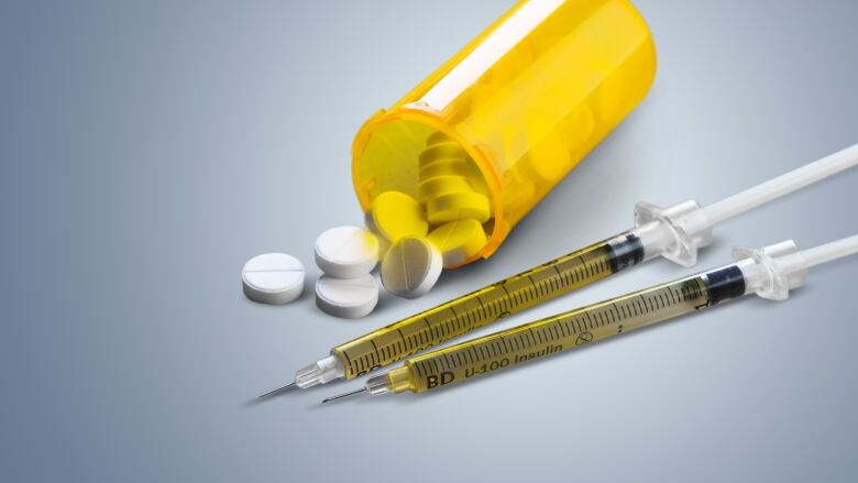 image of needle and pills.