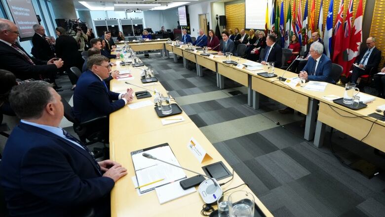 Prime Minister Justin Trudeau meets with Canada's premiers in Ottawa on Tuesday, Feb. 7, 2023 in Ottawa.