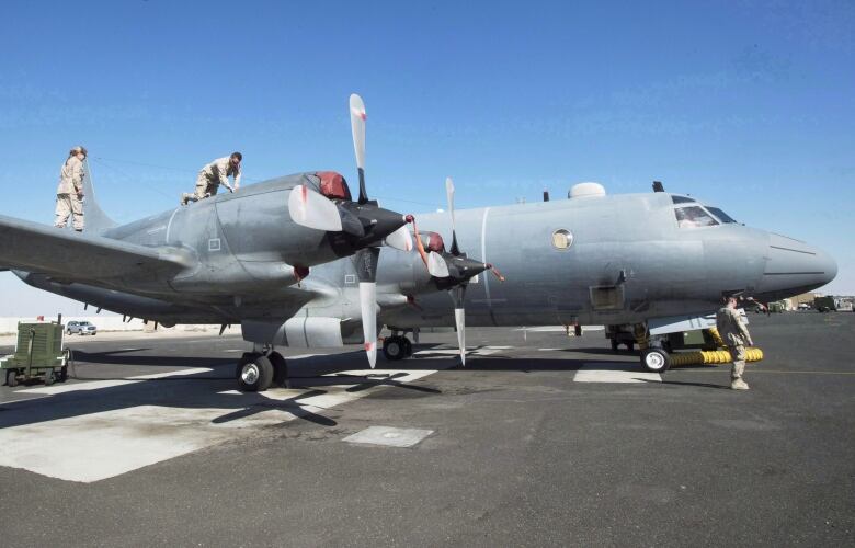 A Canadian Armed Forces surveillance plane is returning home after two intelligence-collecting flights over Haiti. The federal Liberal government announced on Saturday that the CP-140 Aurora was being deployed to collect intelligence on gang activity in Haiti. Members of the Canadian Forces work on a CP-140 Aurora surveillance plane at the Canadian Forces base in the Persian Gulf, Sunday, February 19, 2017.