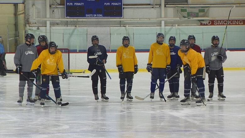 P.E.I.'s hockey team practices in preparation for the Canada Games. 