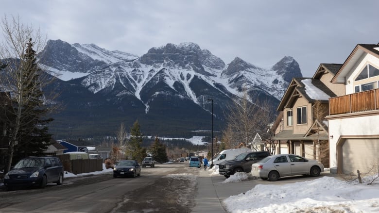 A residential street in Canmore