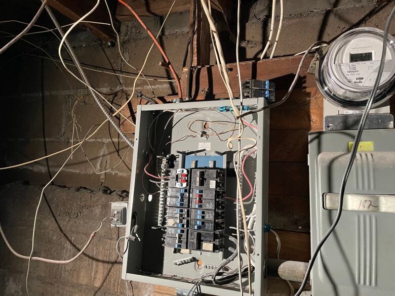 Electrical box in basement of home.