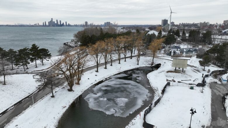 The west island of Ontario Place, where the Therme development will be located. Advocates say nearly 850 trees would be cut down to make way for the spa and underground parking lot.