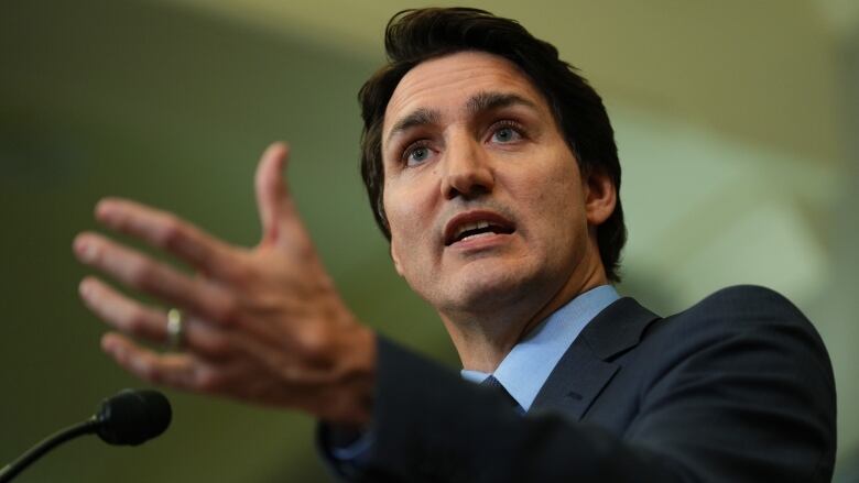 Prime Minister Justin Trudeau speaks during a news conference on Parliament Hill in Ottawa on Monday, March 6, 2023. Trudeau is calling on the committee of parliamentarians that reviews matters of national security and the national intelligence watchdog to independently investigate concerns about foreign interference in Canada.