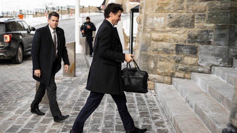 Prime Minister Justin Trudeau arrives on Parliament Hill in Ottawa on Thursday, March 9, 2023.