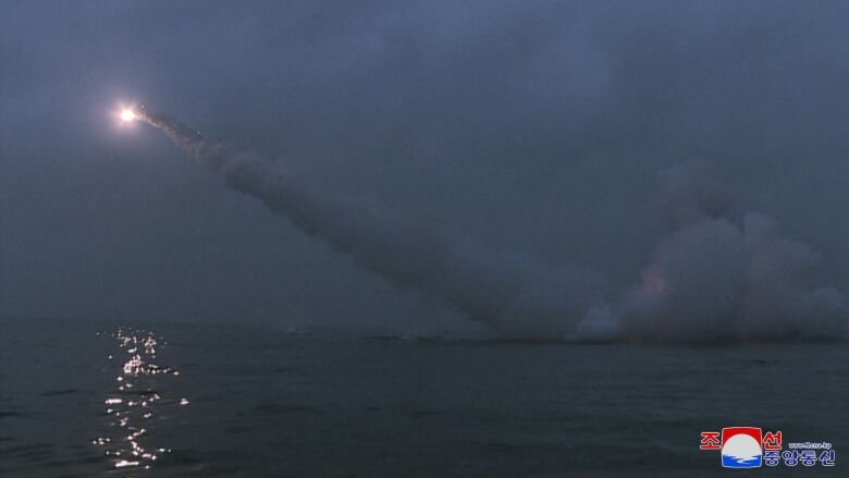 A general view of missiles being fired by North Korea.