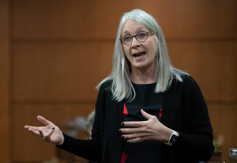 Patty Hajdu answers a question in the House of Commons.