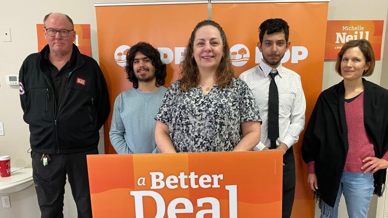 Michelle Neill NDP leader announces campaign promises at a campaign event in Charlottetown.