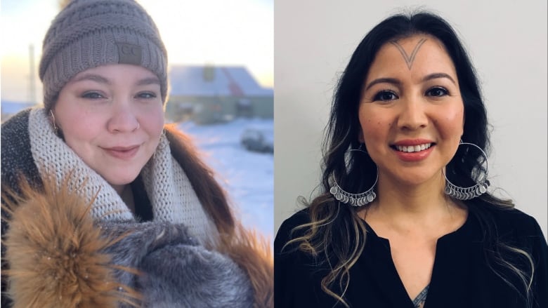 A collage of two portraits of smiling women.