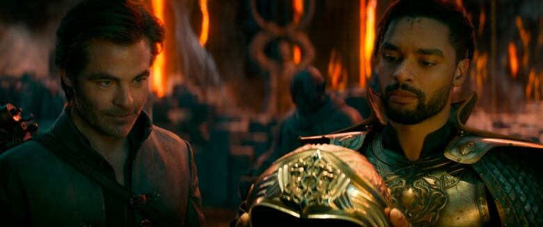 Chris Pine plays Edgin and Reg-Jean Page plays Xenk in Dungeons & Dragons: Honor Among Thieves from Paramount Pictures. 