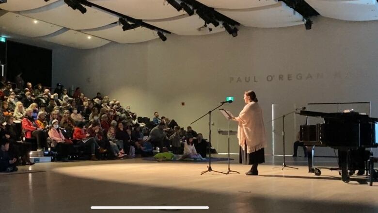 Deantha Edwards, an Inuk saprano singer from N.L. singing classical tunes at the sensory-accessible concert on April 2.  