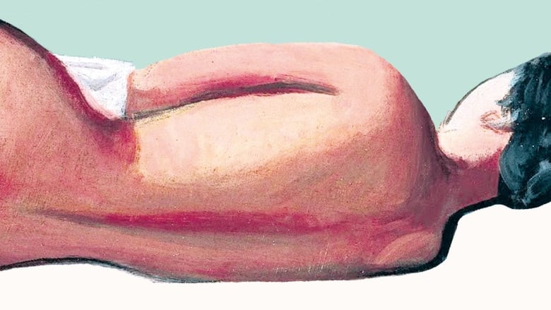 Painting of a nude woman lying on her side, seen from the back.