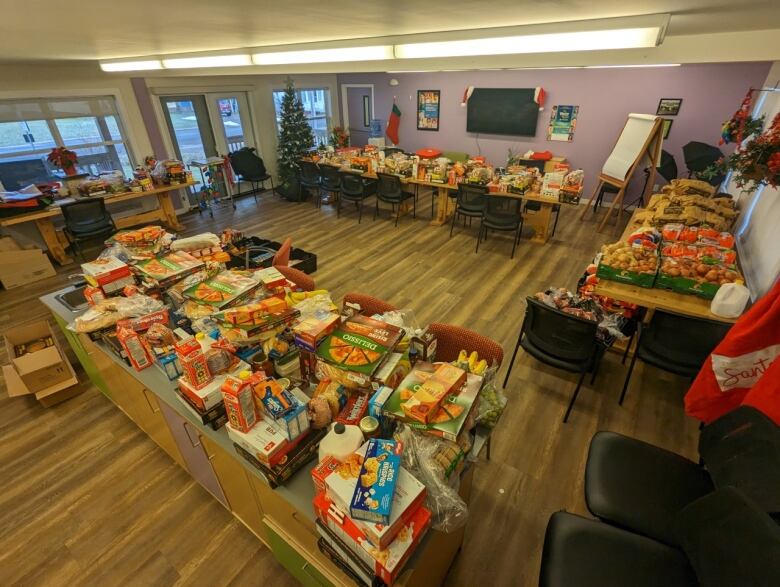 Food on tables at BGC Prince County, Summerside. 