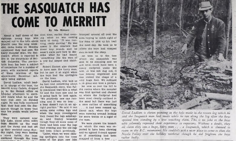 A newspaper clipping from 1969 from the Merritt Herald has the headline 