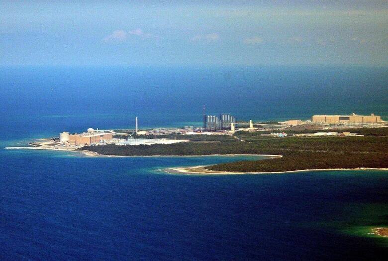 An aerial view of the Bruce Power nuclear generating station in Kincardine, Ont.