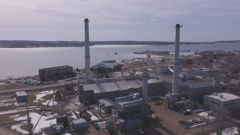 A view of Charlottetown's Maritime Electric stacks