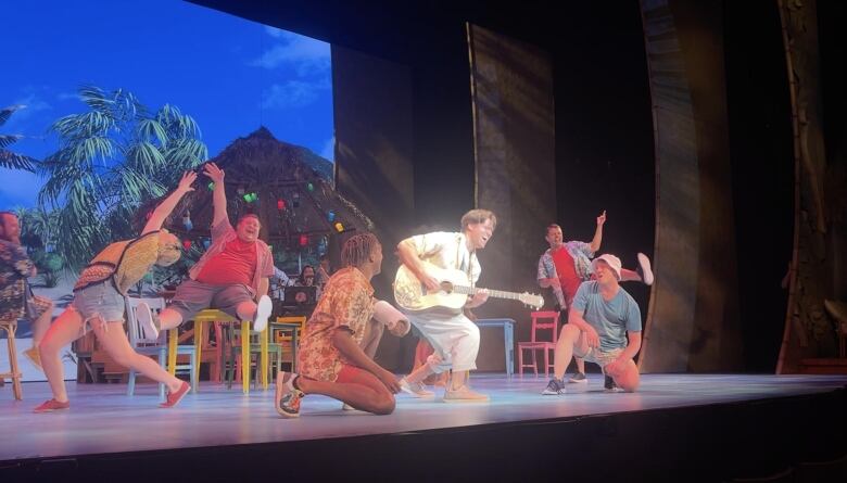 Cast members in Theatre Calgary's production of 'Jimmy Buffett's Escape to Margaritaville.'