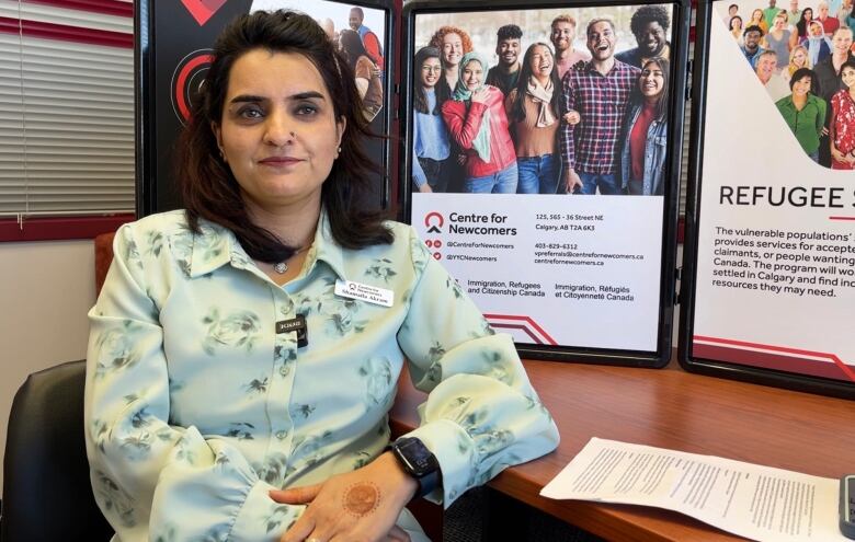 Shamaila Akram is pictured in an office at the Centre for Newcomers in northeast Calgary.