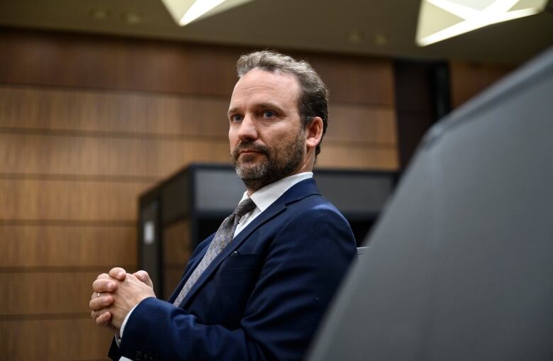 Alexandre Trudeau, brother of Prime Minister Justin Trudeau and member of the Pierre Elliott Trudeau Foundation, prepares to appear before the Parliamentary standing committee on access to information, privacy and ethics in Ottawa on Wednesday, May 3, 2023.