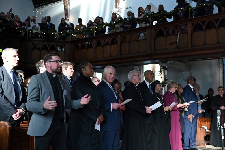 King Charles is pictured at an Ethiopian church in London.