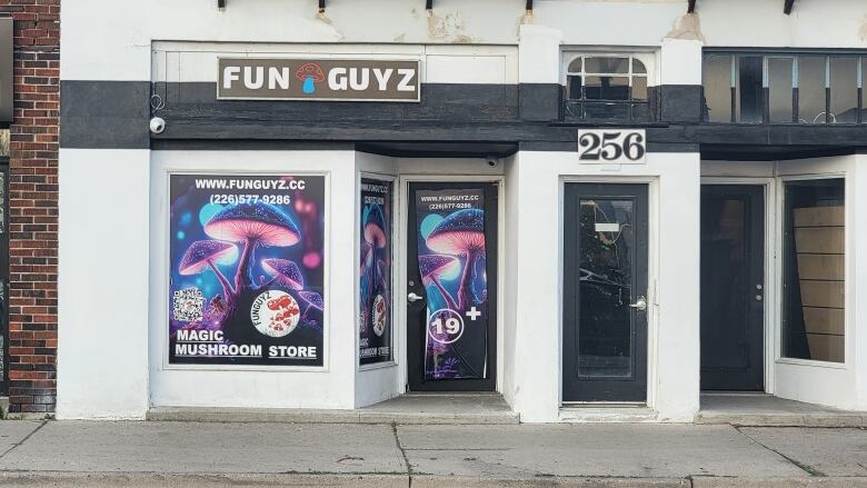 Magic mushroom dispensary storefront.