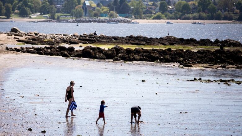 A family enjoys the sun at Vancouver's 2nd beach amid an unusual May heat wave in B.C. 