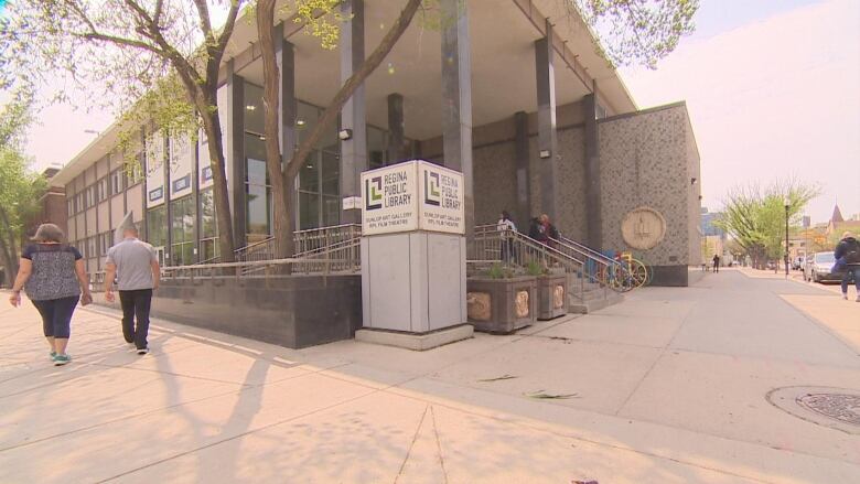 An exterior image of the regina public library on a sunny day.