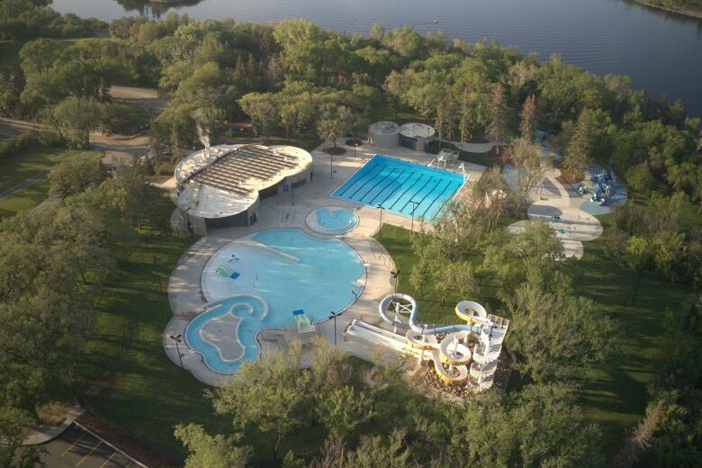 An aerial view of the new Wascana Pool complex. 