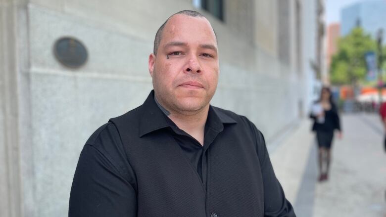 Man outside courthouse